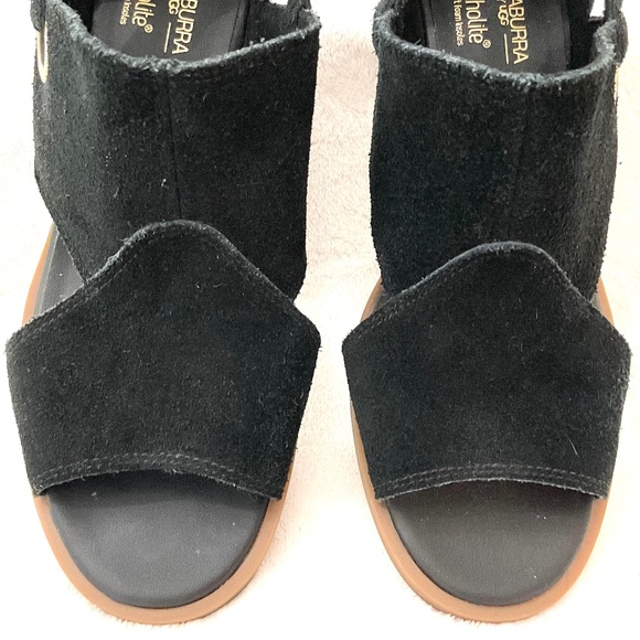 Black Koolaburra by Ugg Dressy Suede Strappy Chunky Block Heel Open Toe Sz 6 - Picture 6 of 16